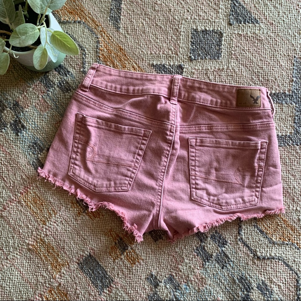 Sold! American Eagle Pink Distressed Denim Jean Shorts - Picture 2 of 6